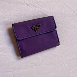 Vintage Prada purple nylon wallet